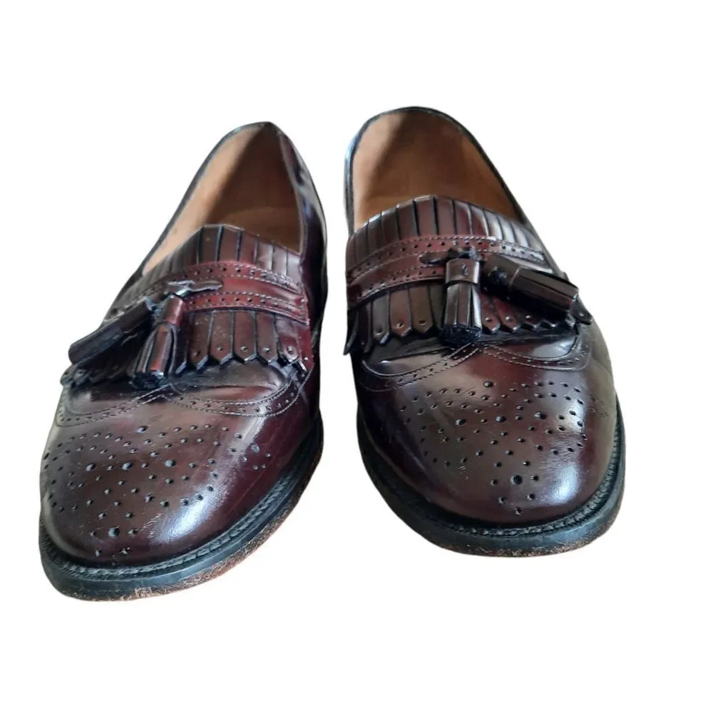 JOHNSTON MURPHY KILTIE TASSEL LEATHER LOAFER WINGTIP DRESS SHOES